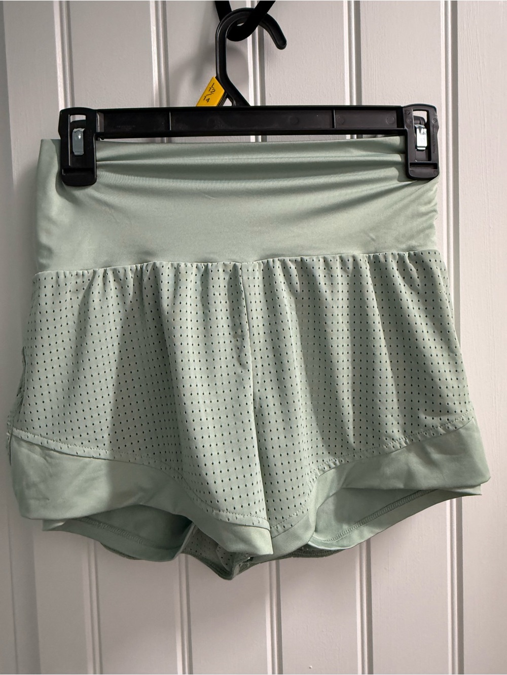HALARA Mint Green High-Waist Perforated Athletic Shorts